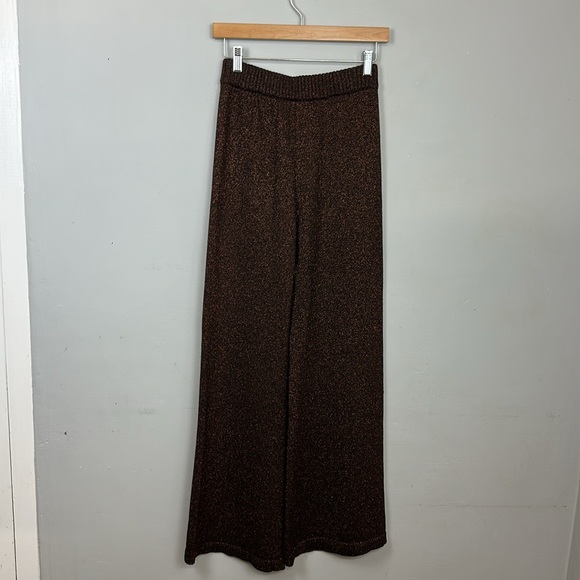 STAUD Daisy Lurex Knit Pants Brown Sz S - Picture 12 of 17